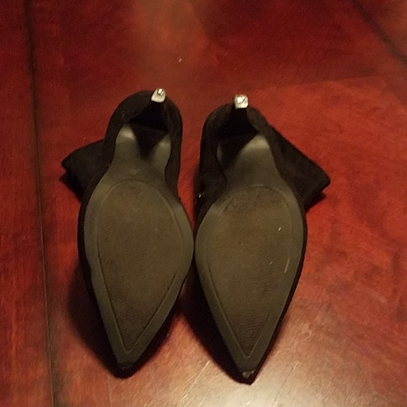 Women's velour black ankle boots - Picture 4 of 6